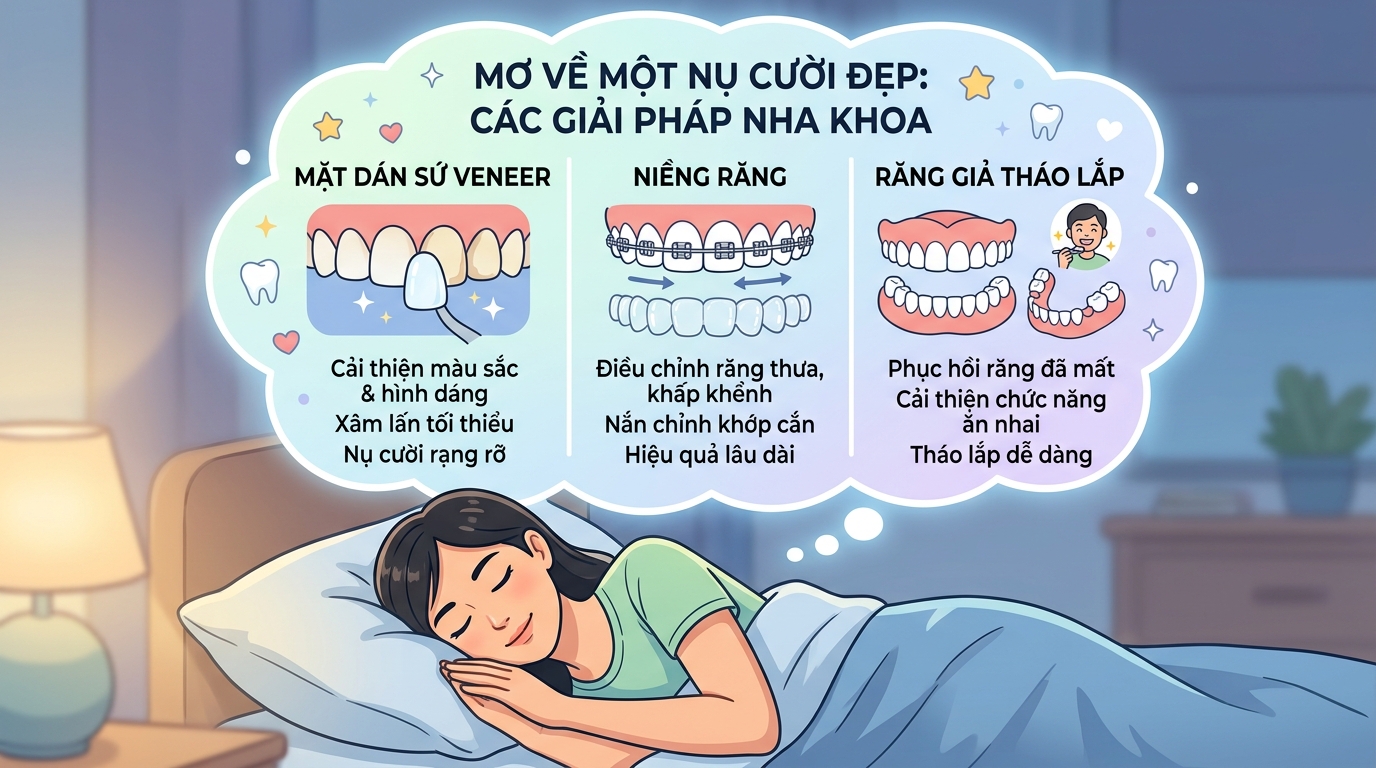 Nằm mơ thấy làm răng sứ, răng giả, niềng răng