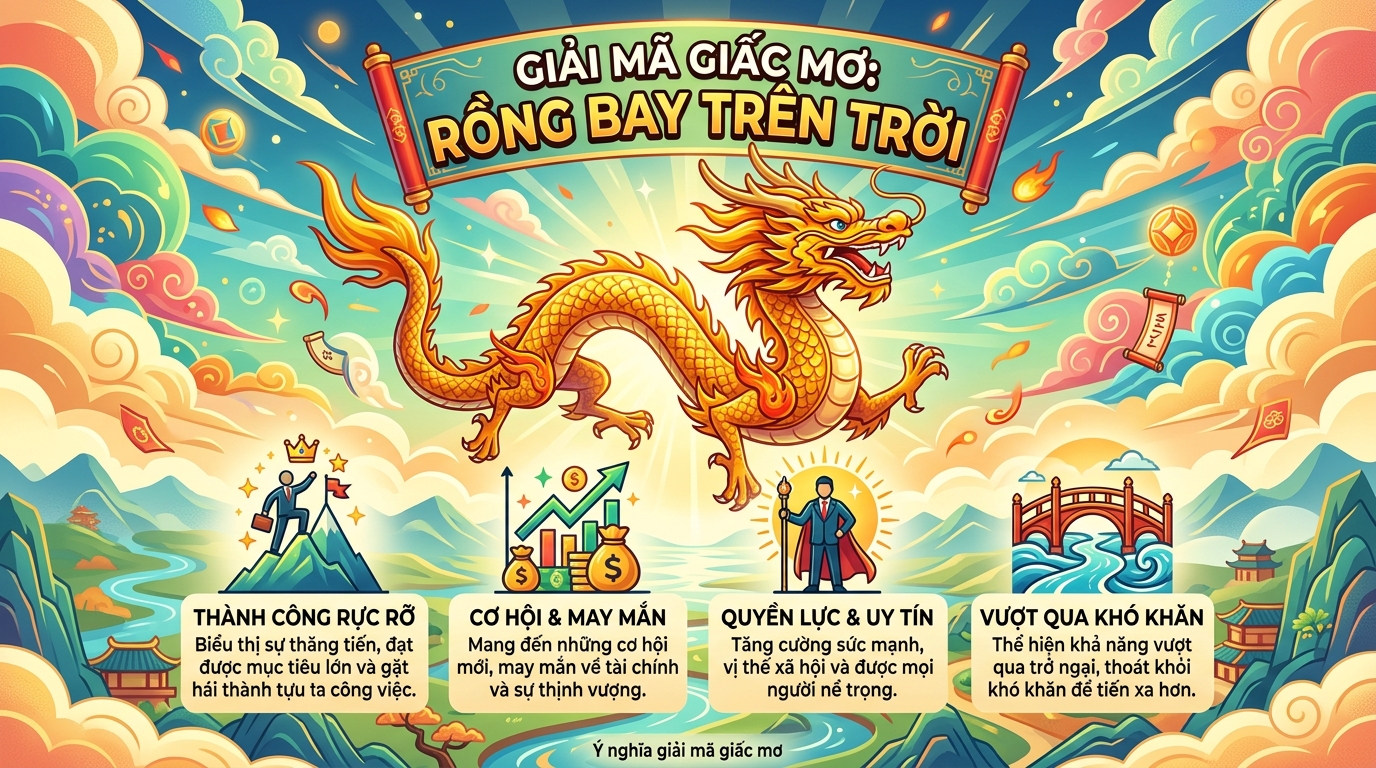 Ý nghĩa giấc mơ thấy rồng bay lượn trên bầu trời