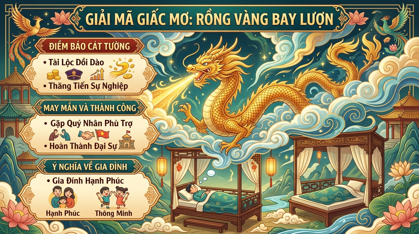 Giải mã điềm báo mơ thấy rồng vàng bay