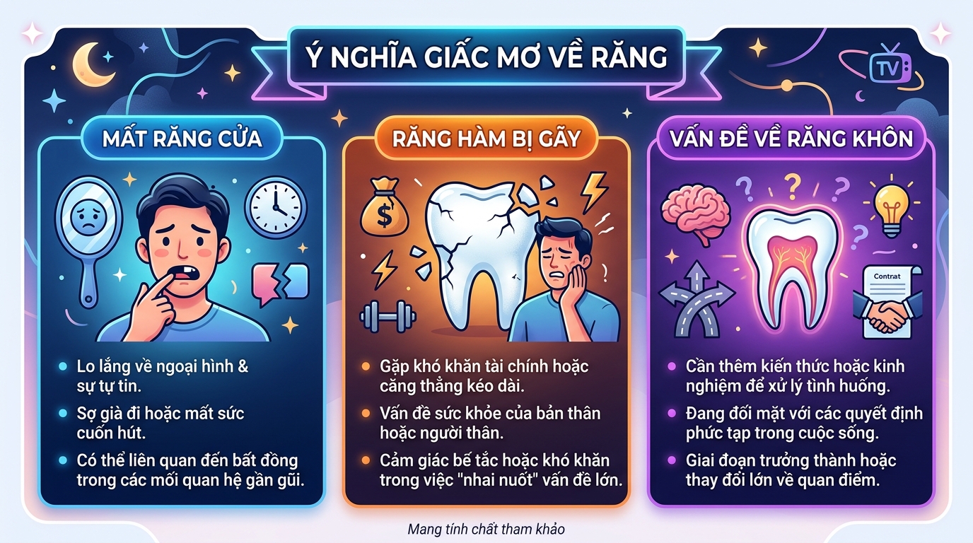 Ý nghĩa giấc mơ rụng răng cửa, gãy răng hàm, răng cấm