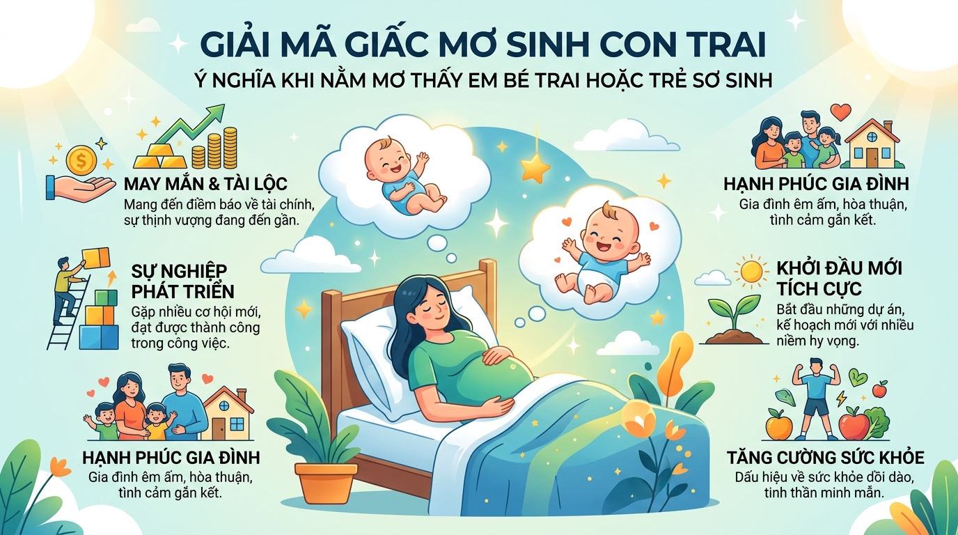 Giải mã điềm báo nằm mơ thấy sinh em bé trai, trẻ sơ sinh
