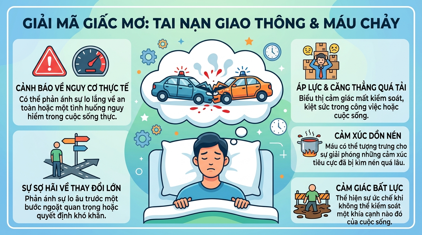 Ý nghĩa ác mộng mơ thấy tai nạn giao thông máu me, đụng xe chảy máu