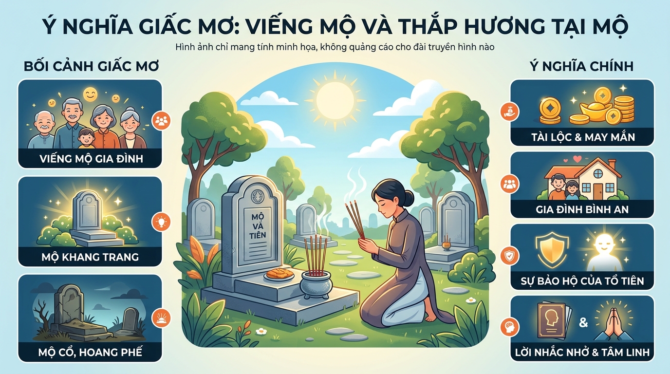 Ý nghĩa giấc mơ thấy đi tảo mộ, thắp hương ở mộ