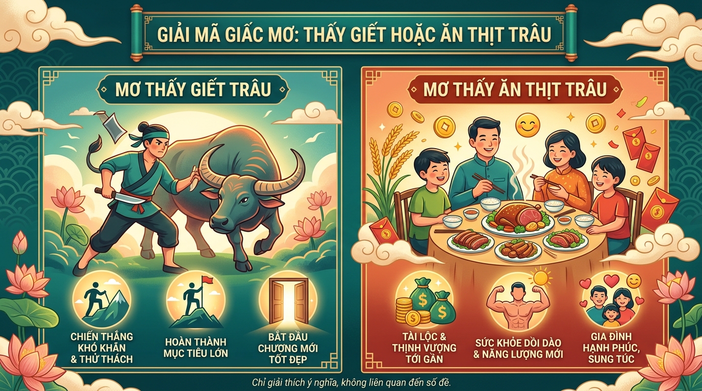 Giải mã điềm báo mơ thấy mổ trâu, ăn thịt trâu