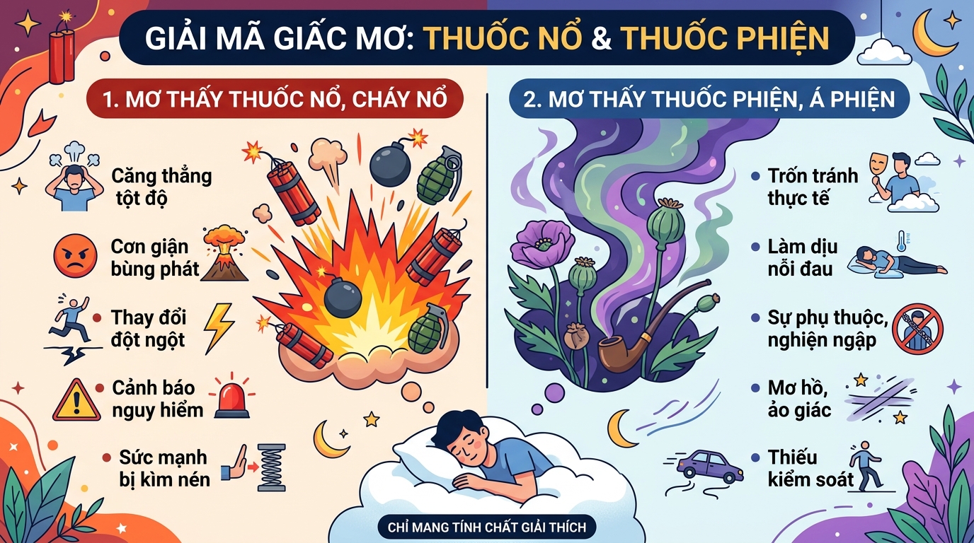 Ý nghĩa giấc mơ thấy thuốc nổ phát hỏa, chiêm bao thấy thuốc phiện