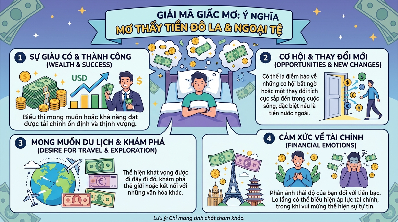 Ý nghĩa giấc mơ thấy tiền đô, tiền ngoại tệ