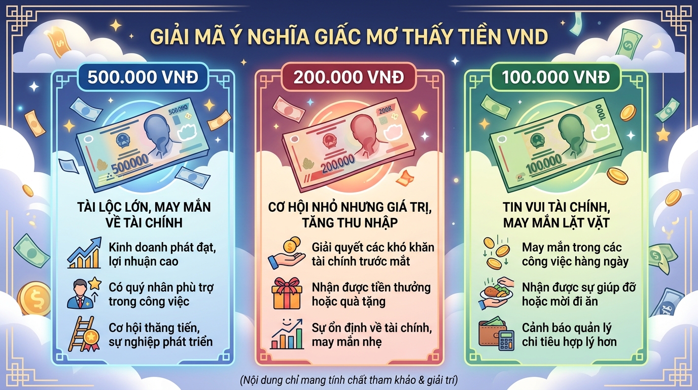 Giải mã điềm báo nằm mơ thấy tiền 500k, 200k, 100k