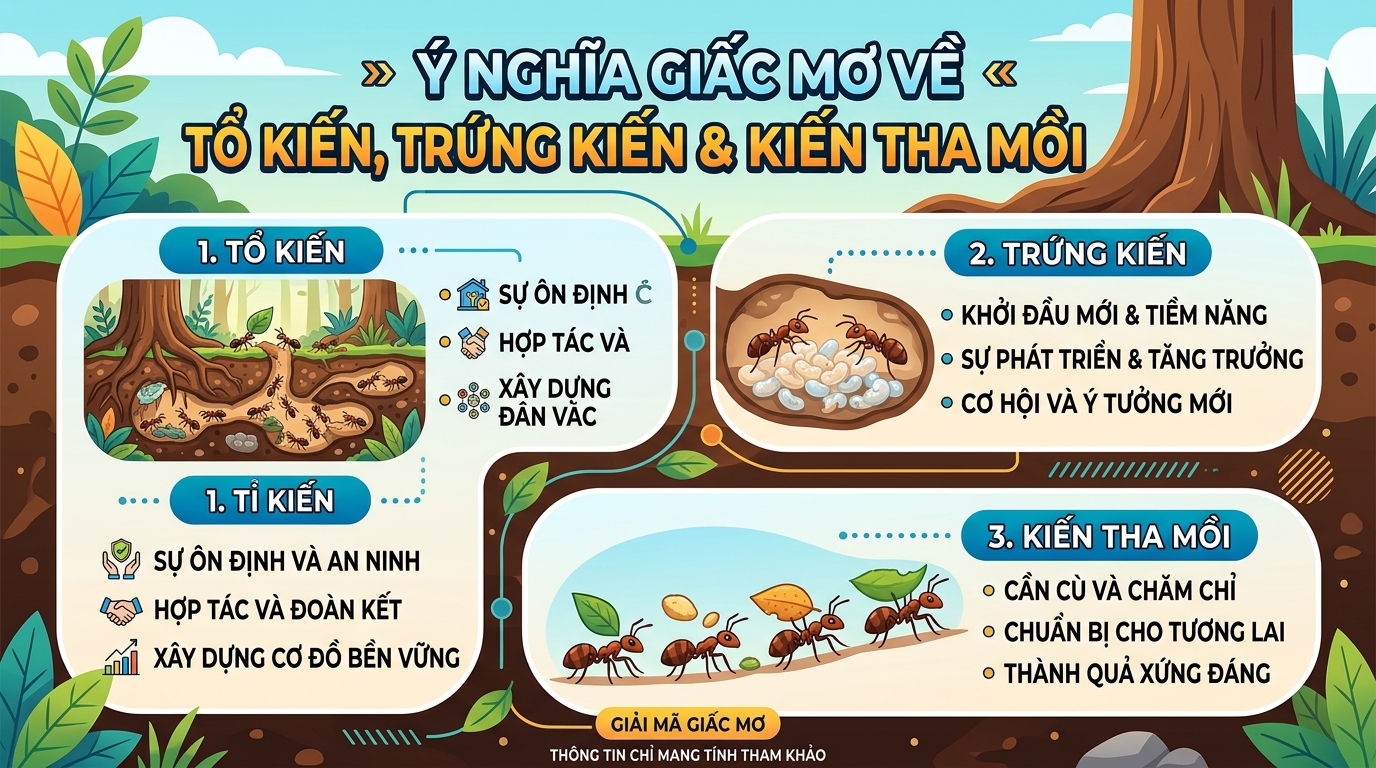 Ý nghĩa nằm mơ thấy tổ kiến, trứng kiến, kiến tha mồi