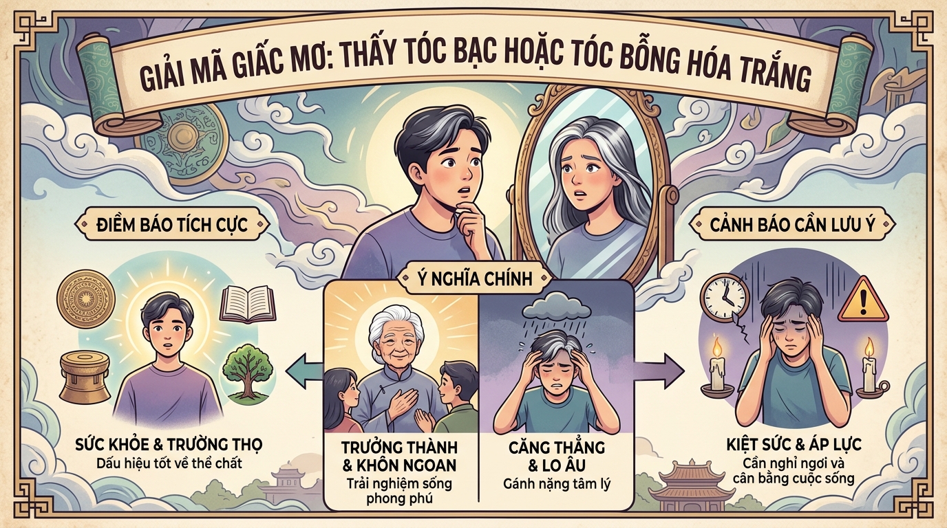 Giải mã điềm báo nằm mơ thấy tóc bạc, tóc mình bạc trắng