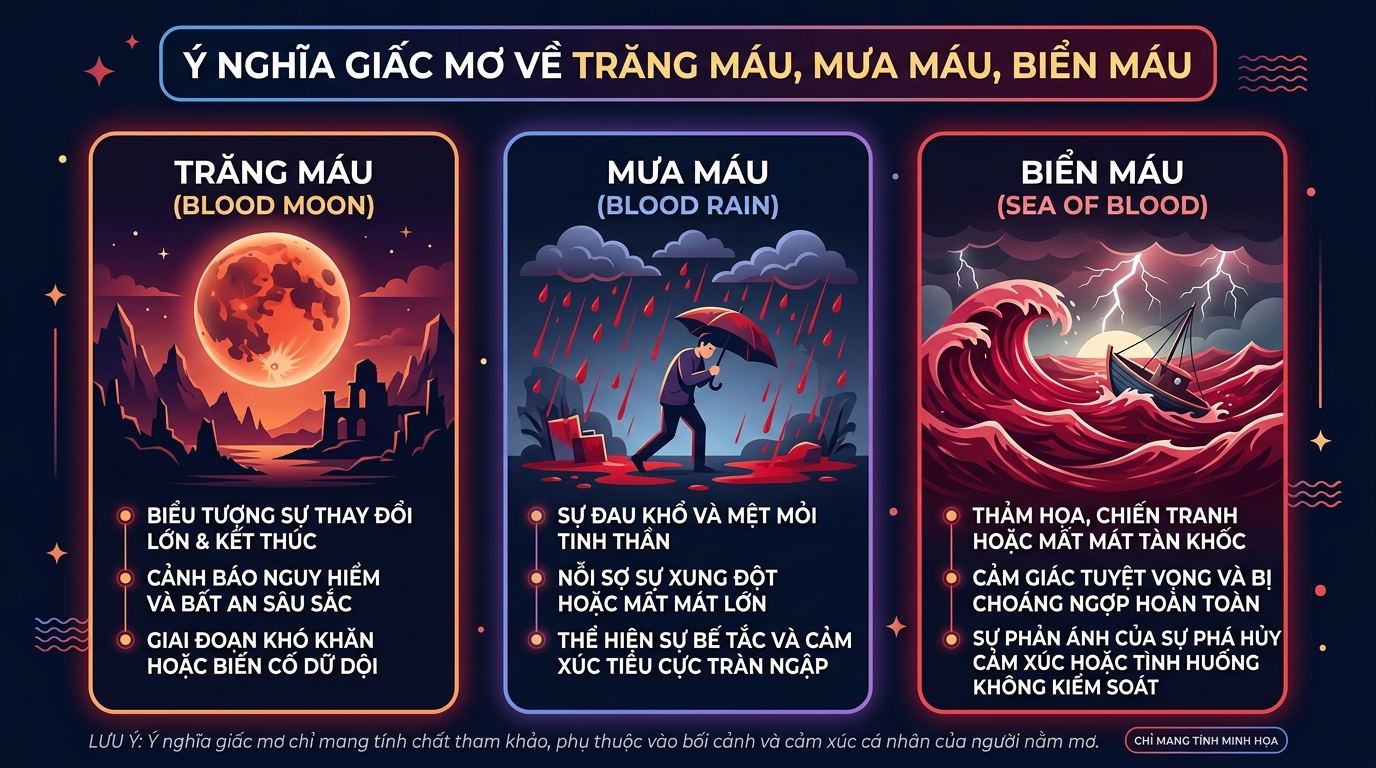Ý nghĩa ác mộng mơ thấy trăng máu, mưa máu, biển máu