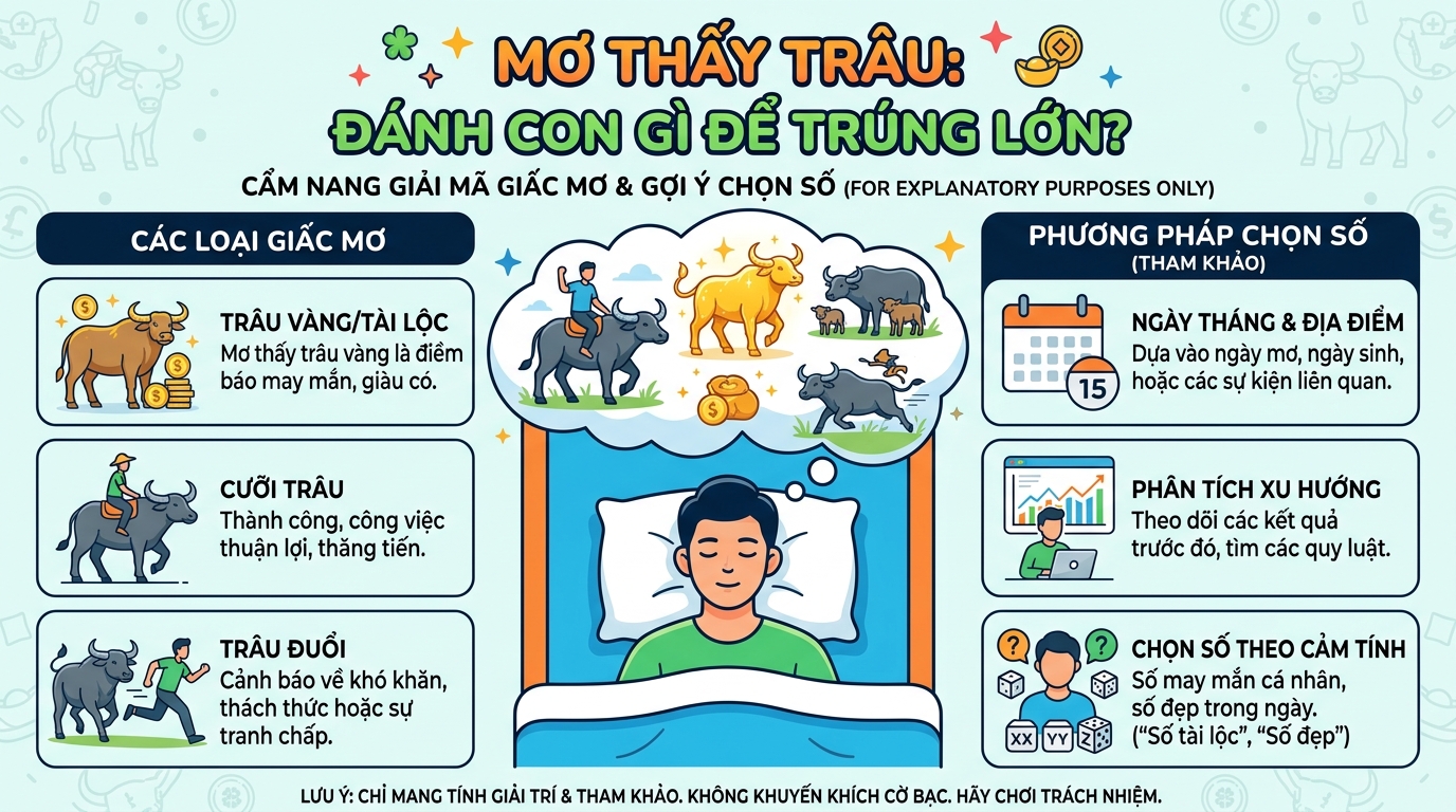 Nằm mơ thấy trâu đánh con gì, số mấy trúng lớn