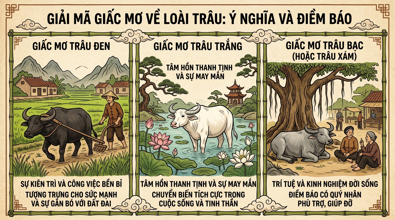 Giải mã giấc mơ thấy trâu đen, trâu trắng và trâu bạc