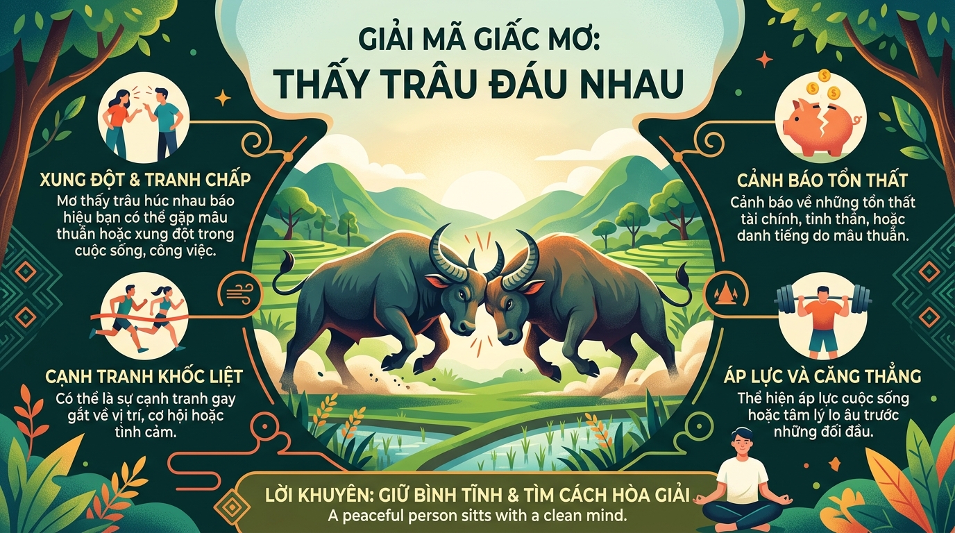 Giải mã giấc mơ thấy trâu bò húc nhau, chọi nhau