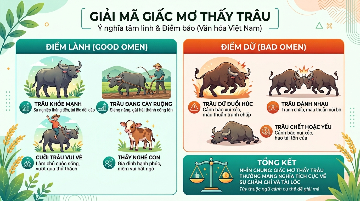 Giải mã nằm mơ thấy trâu là điềm gì, tốt hay xấu