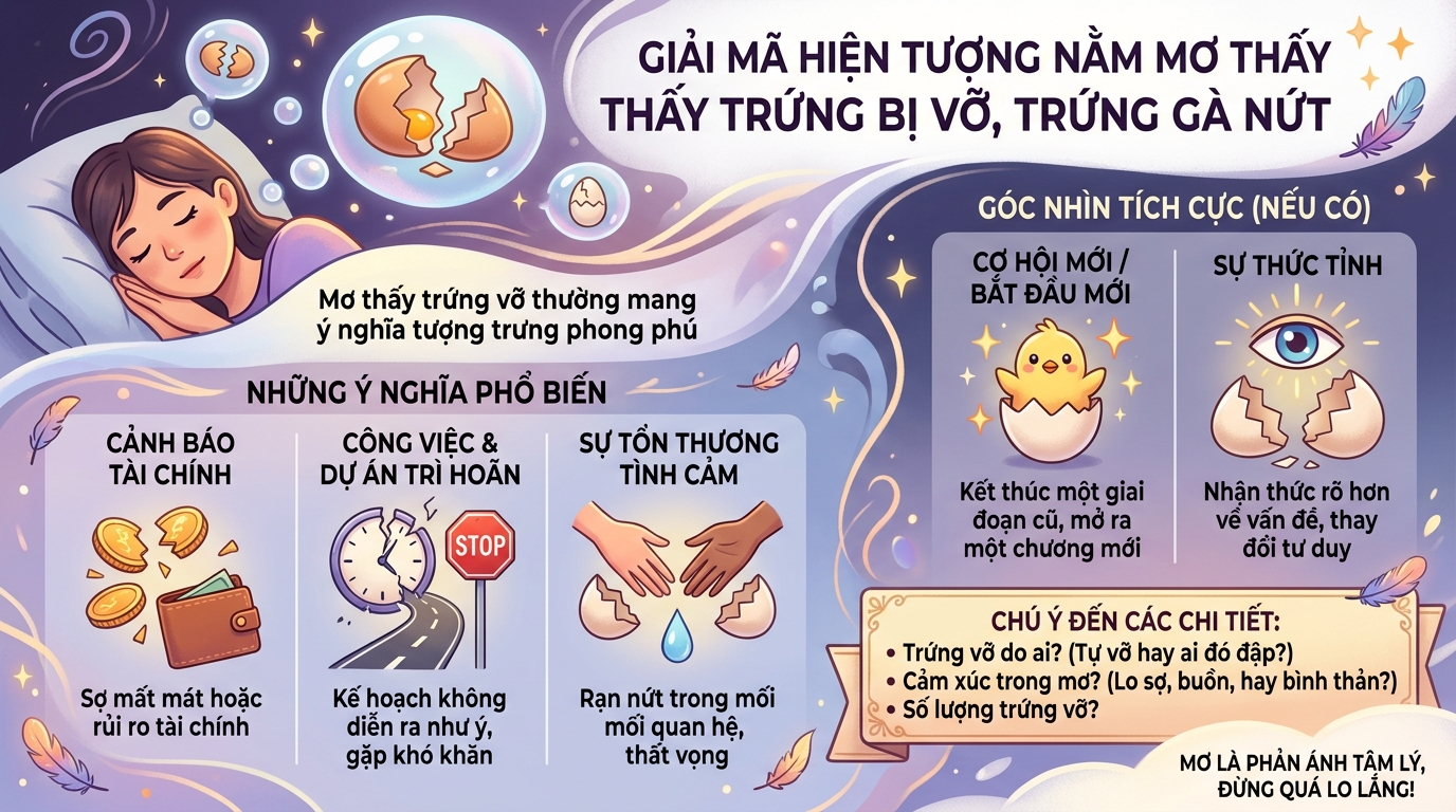 Giải mã hiện tượng nằm mơ thấy trứng bị vỡ, bể trứng gà