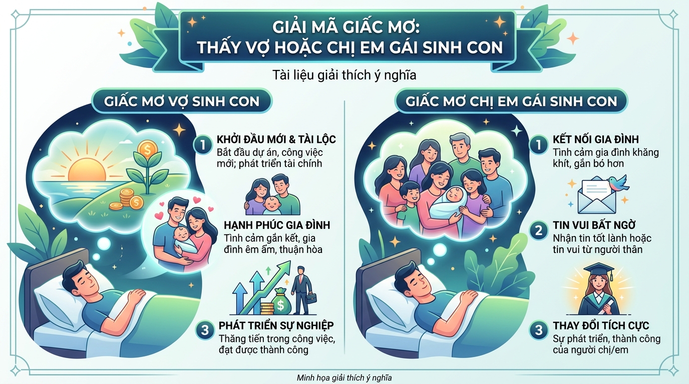 Ý nghĩa giấc mơ người thấy vợ sinh em bé, chị em gái sinh con