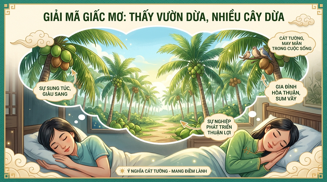 Giải mã điềm báo nằm mơ thấy vườn dừa, nhiều cây dừa