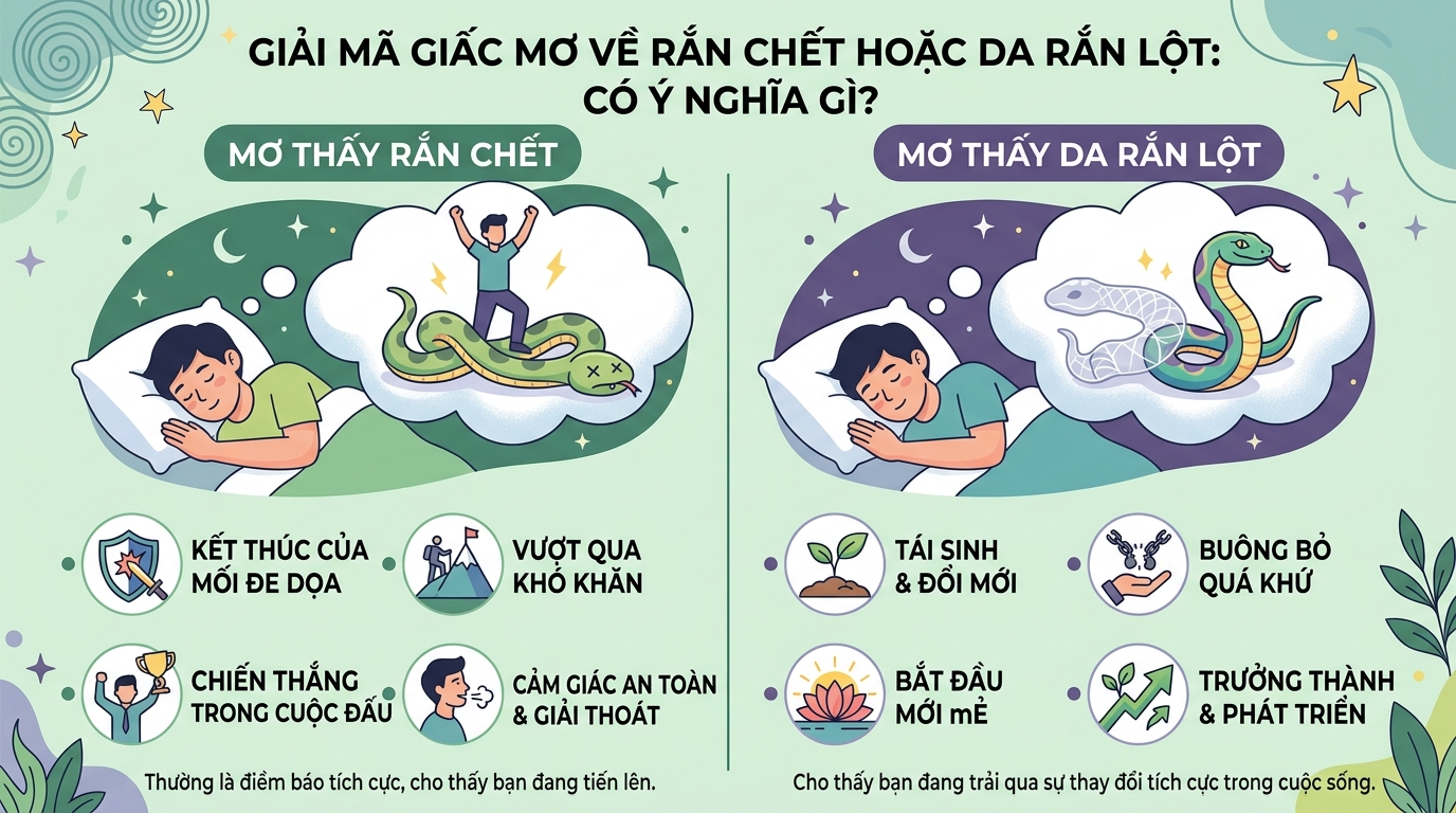 Giải mã nằm mơ thấy xác rắn chết, xác rắn lột là điềm gì