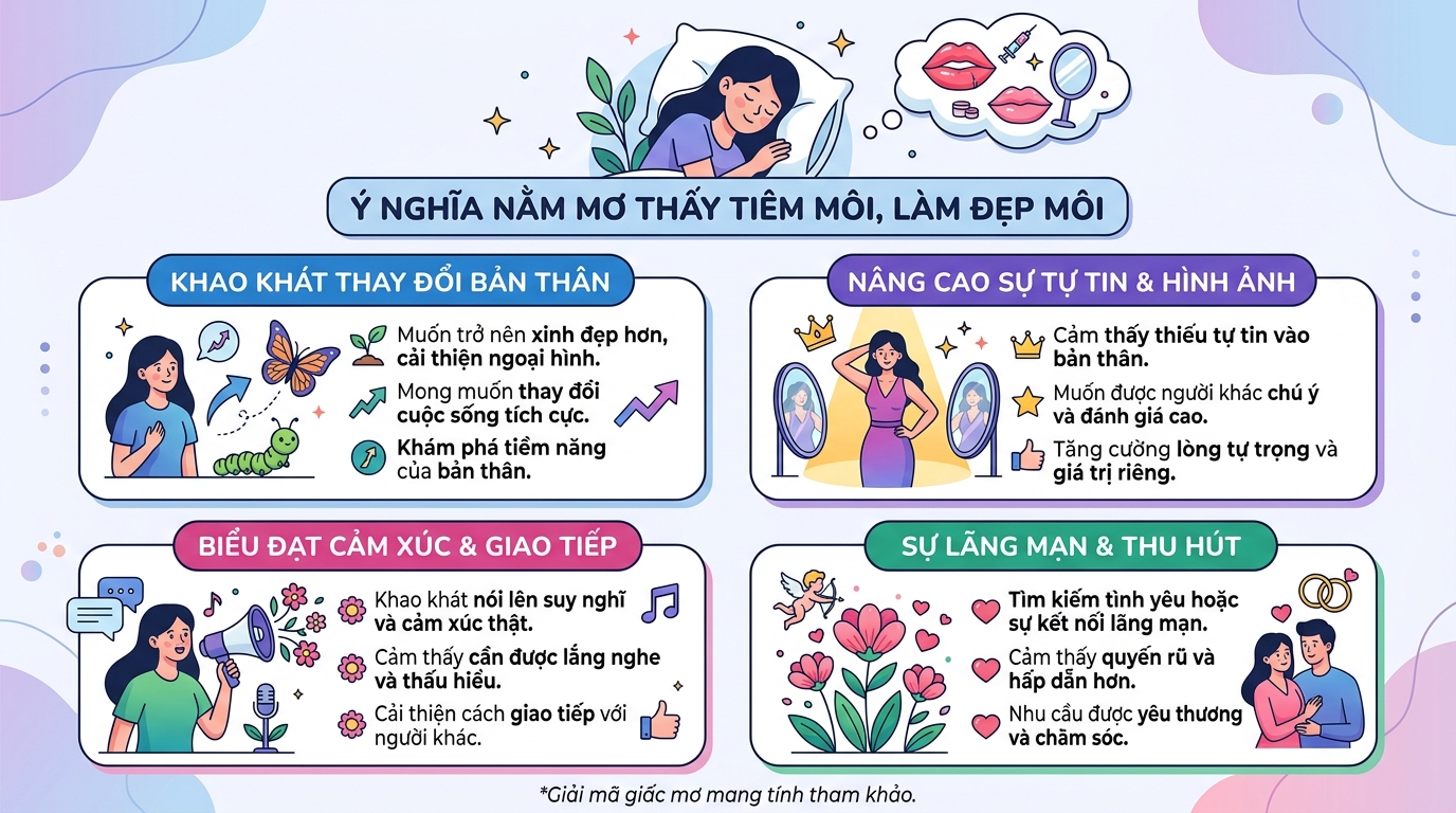 Ý nghĩa giấc mơ thấy tiêm môi, làm đẹp môi