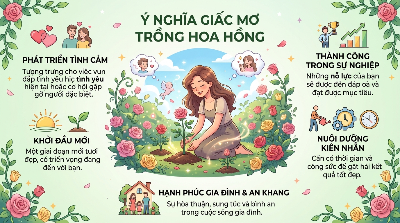 Ý nghĩa giấc mơ trồng hoa hồng