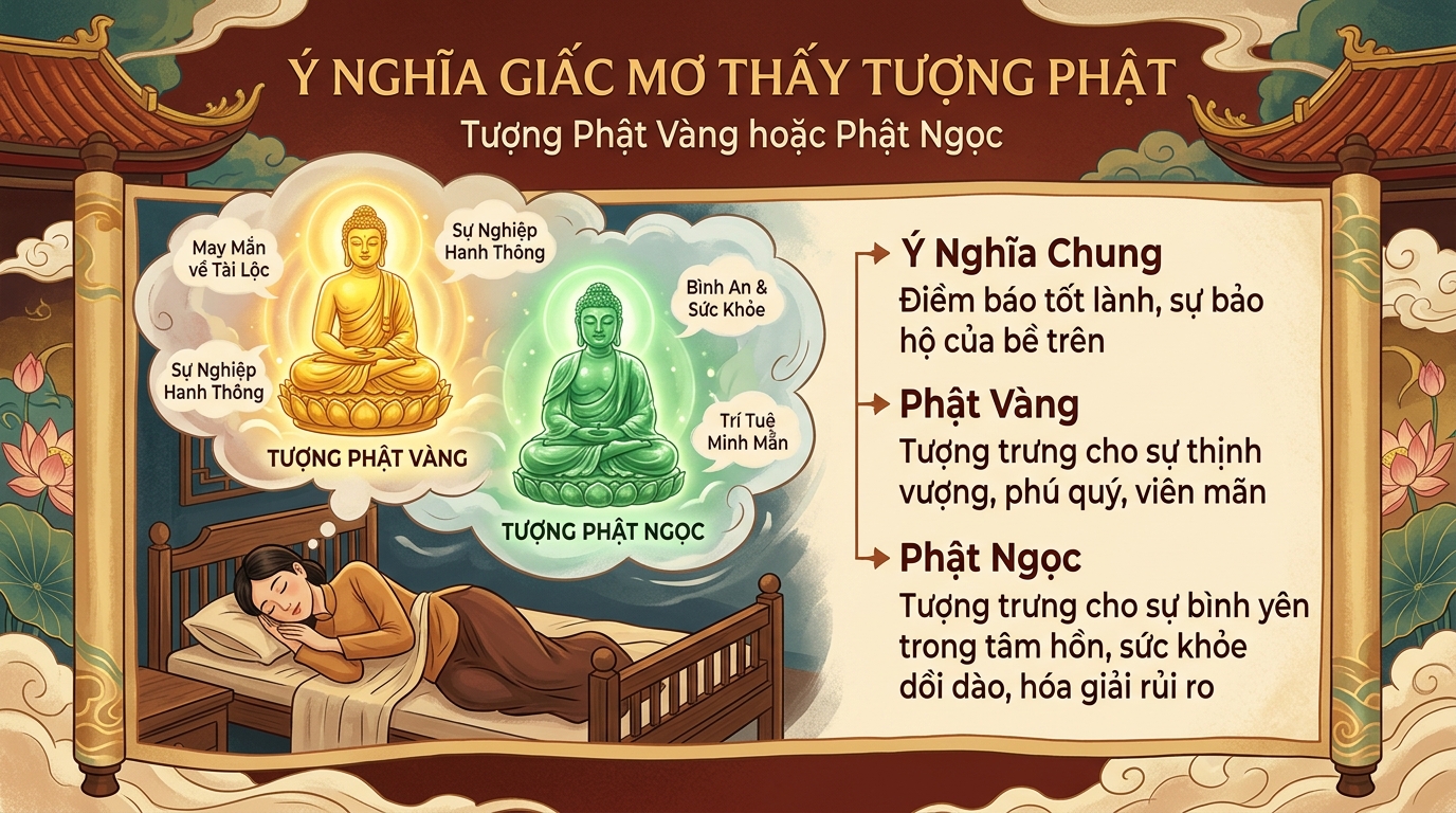 Ý nghĩa giấc mơ thấy tượng Phật bằng vàng, bằng ngọc quý