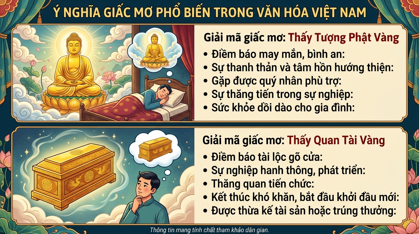 Ý nghĩa giấc mơ thấy tượng Phật vàng, quan tài màu vàng