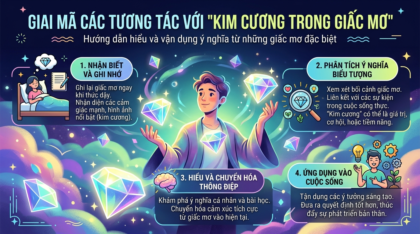 Giải mã các hành động tương tác với kim cương trong mơ