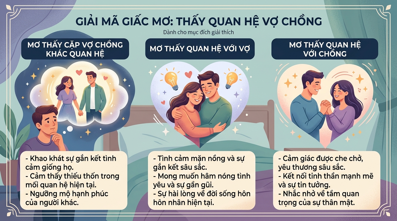 Giải mã điềm báo nằm mơ thấy hai vợ chồng quan hệ, quan hệ với vợ mình, chồng mình
