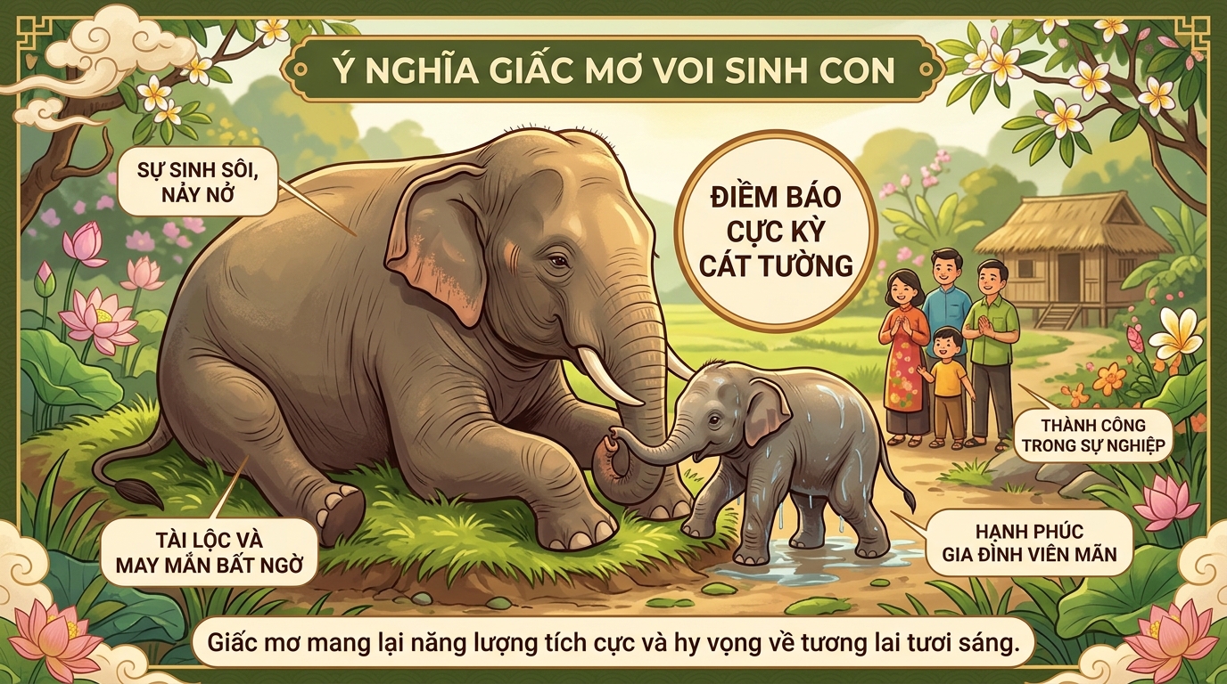 Ý nghĩa chiêm bao thấy voi đẻ con đại cát