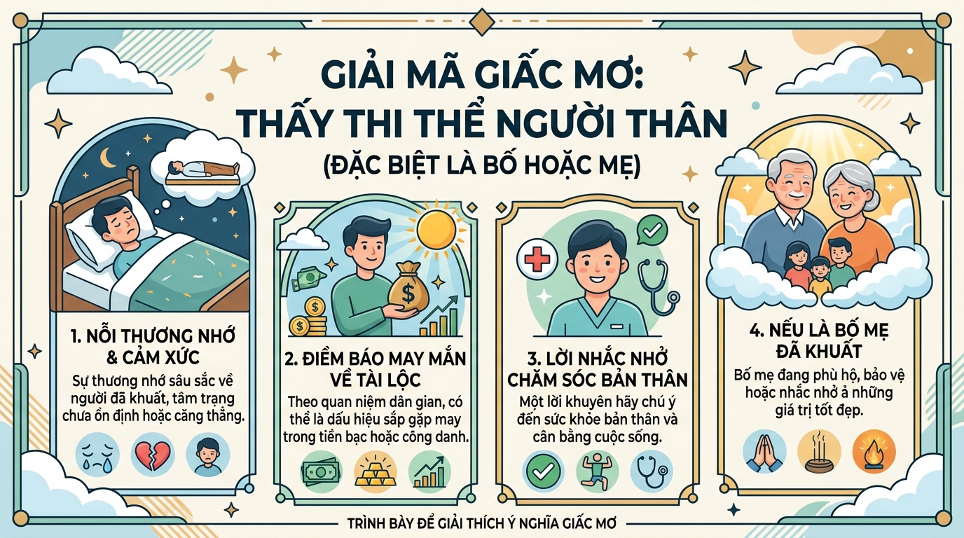 Ý nghĩa giấc mơ thấy xác chết người thân, xác chết của mẹ của bố