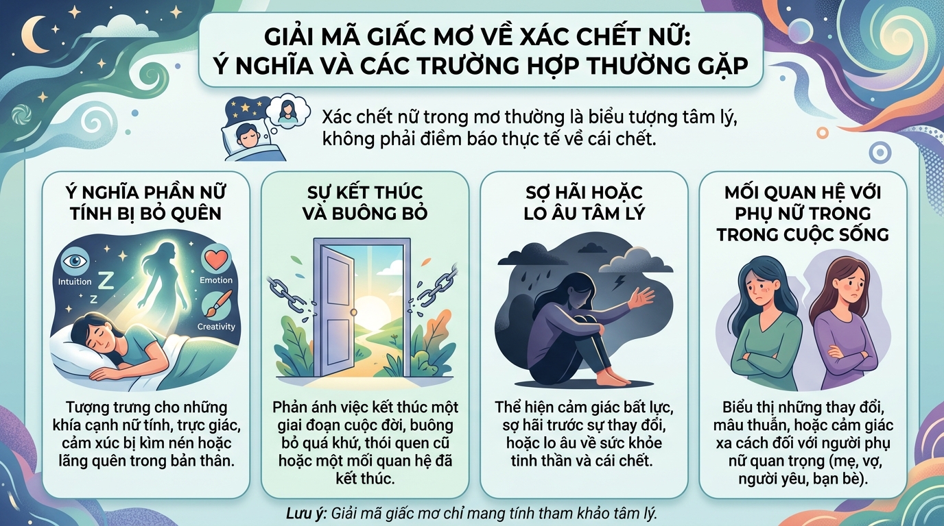 Giải mã nằm mơ thấy xác chết nữ, xác chết phụ nữ là điềm gì
