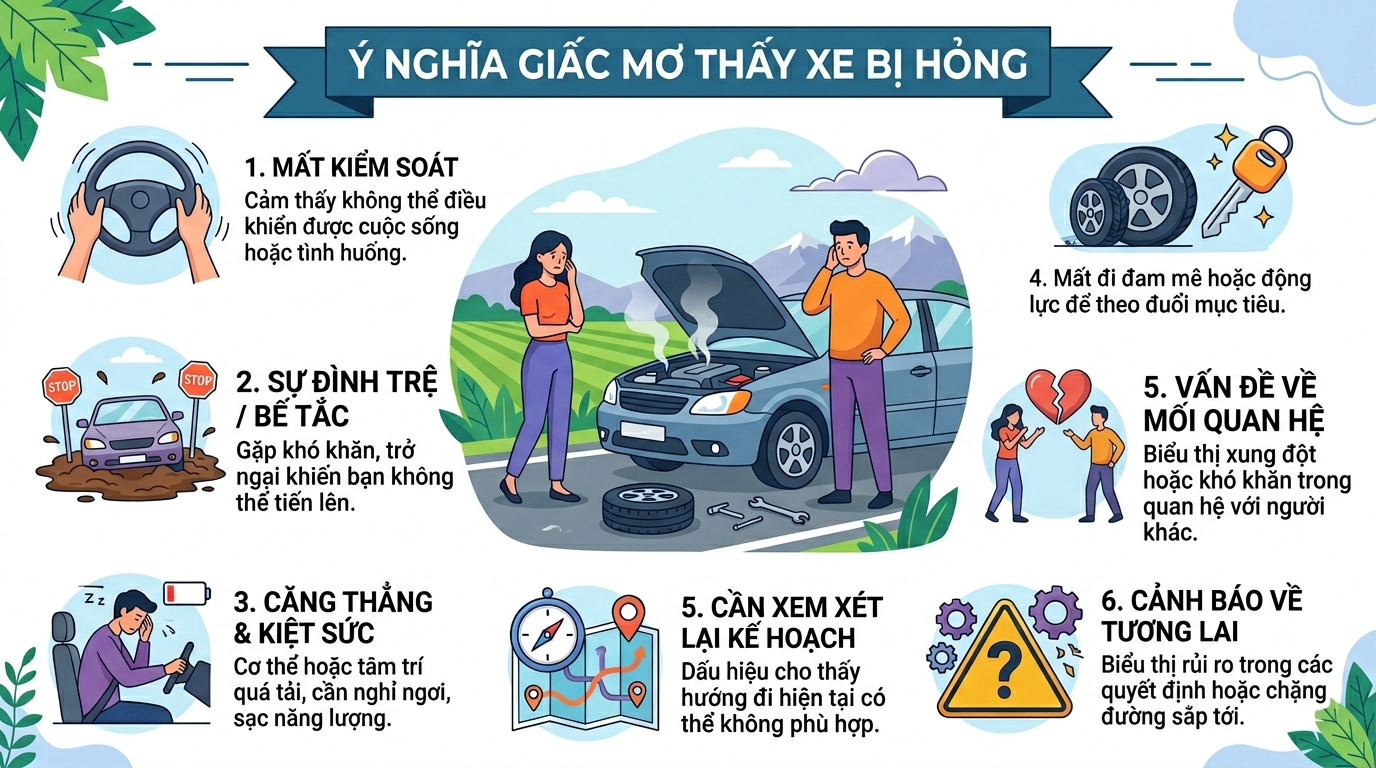 Ý nghĩa giấc mơ thấy xe ô tô của mình bị hỏng