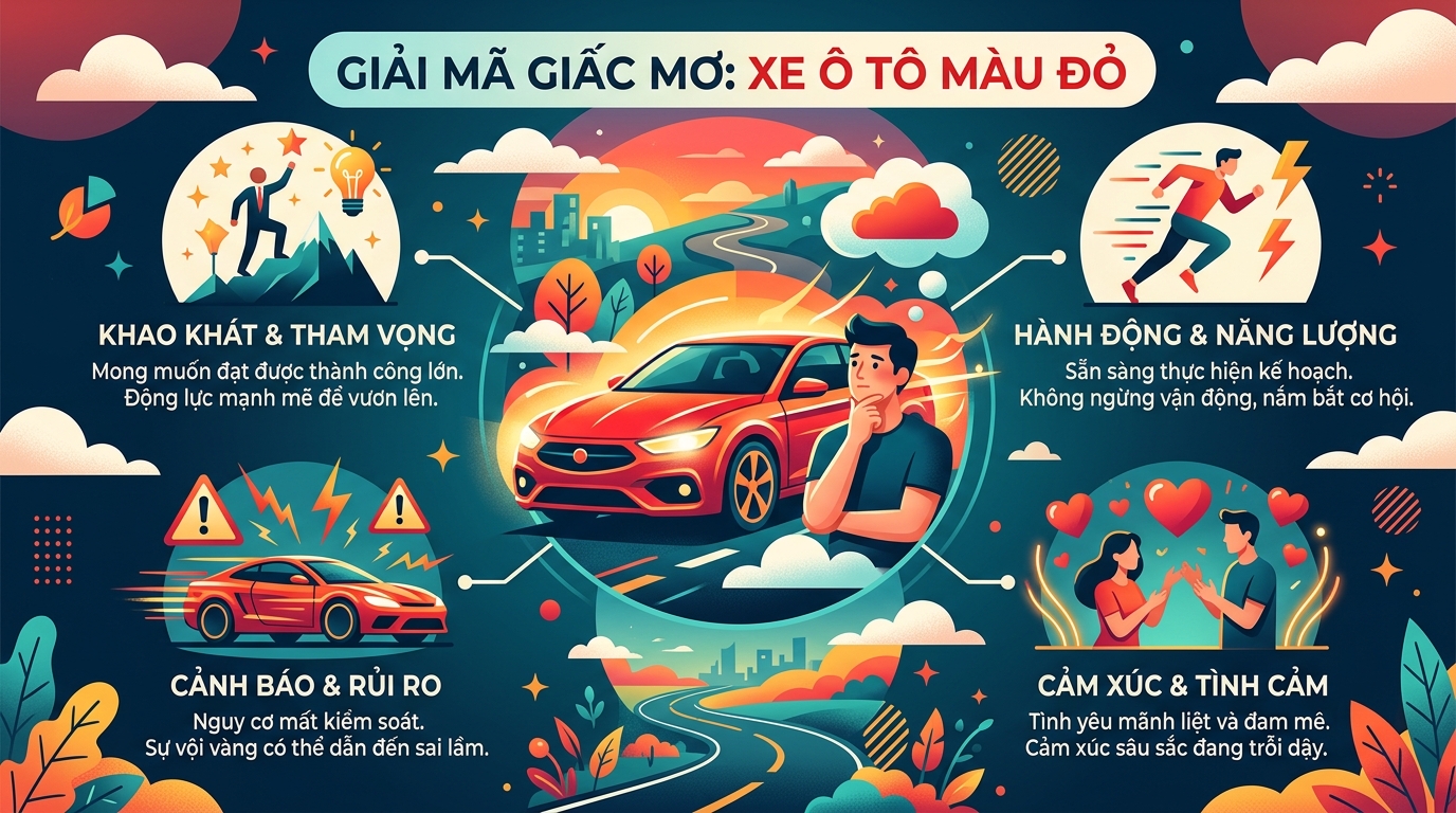 Giải mã nằm mơ thấy xe ô tô màu đỏ
