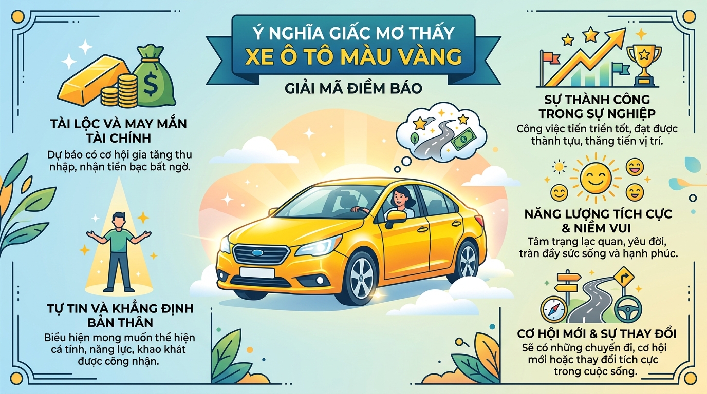 Ý nghĩa giấc mơ thấy xe ô tô màu vàng