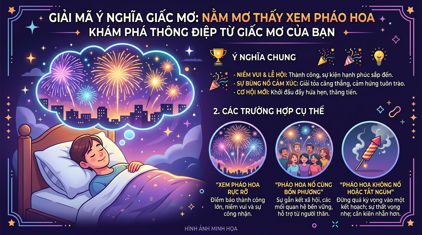 Giải mã điềm báo nằm mơ thấy xem bắn pháo hoa, nằm mơ xem pháo hoa