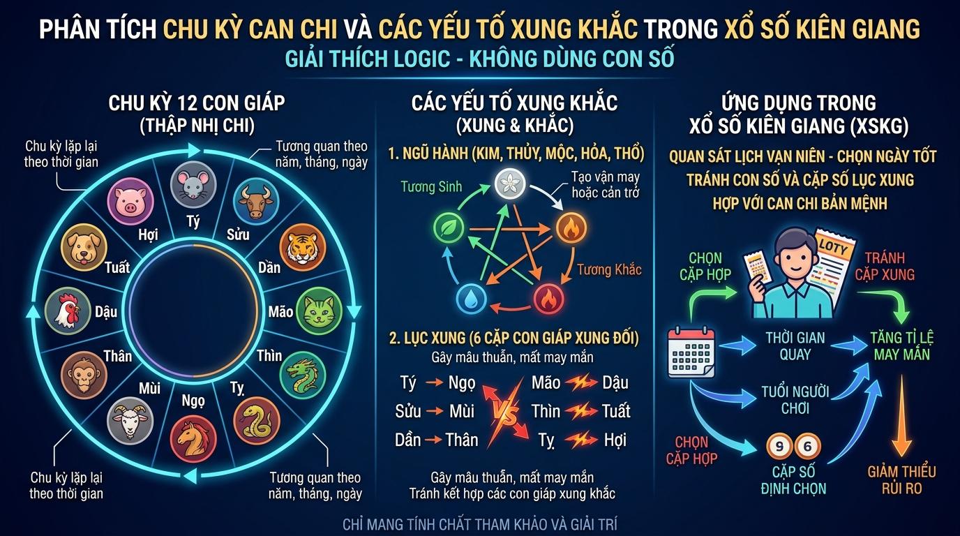 Hình tròn phân chia thành nhiều mảng màu khác biệt, bên trong mỗi mảng chứa một ký tự chữ cái.