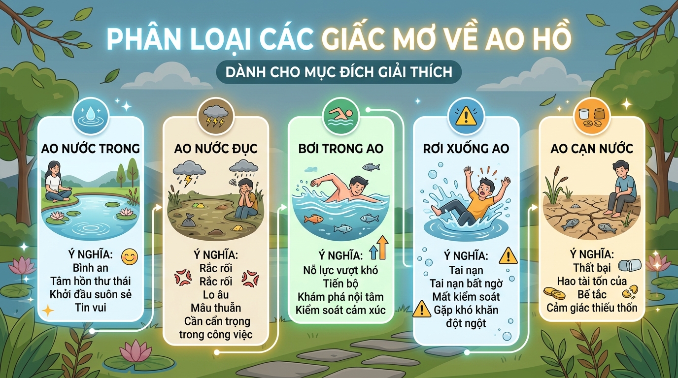 Phân loại các giấc mơ thấy ao nước