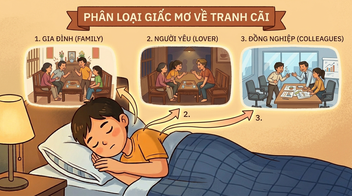 Phân loại các giấc mơ cãi nhau với gia đình, người yêu, đồng nghiệp