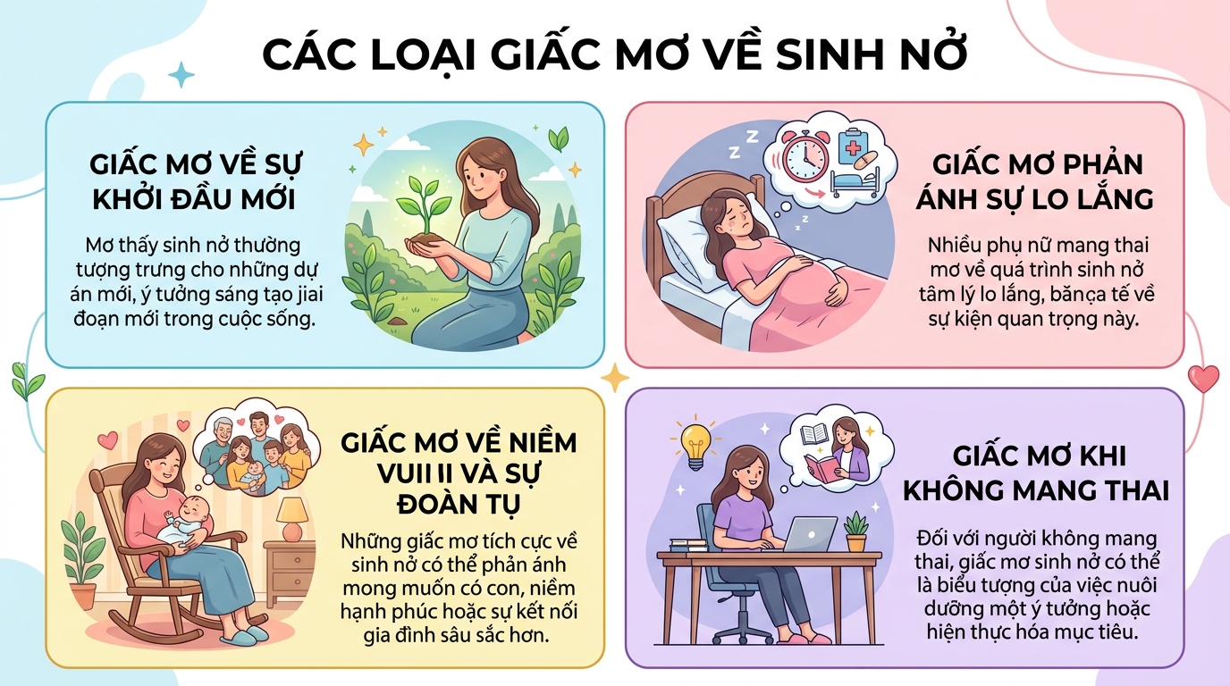Các loại giấc mơ đi đẻ, sinh con