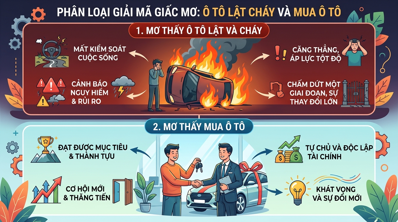 Phân loại giấc mơ thấy xe ô tô lật cháy mua xe