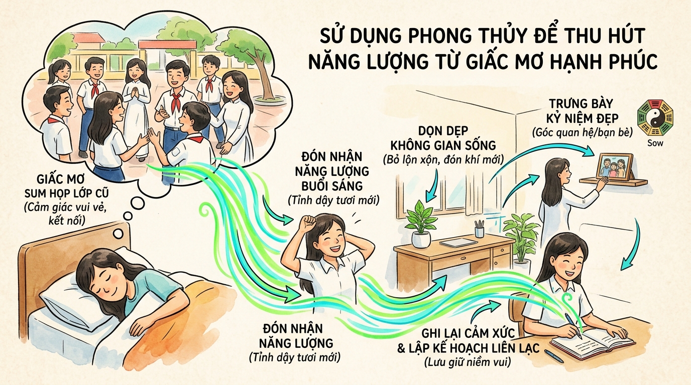 Góc nhìn phong thủy lấy năng lượng từ giấc mơ gặp lại bạn học