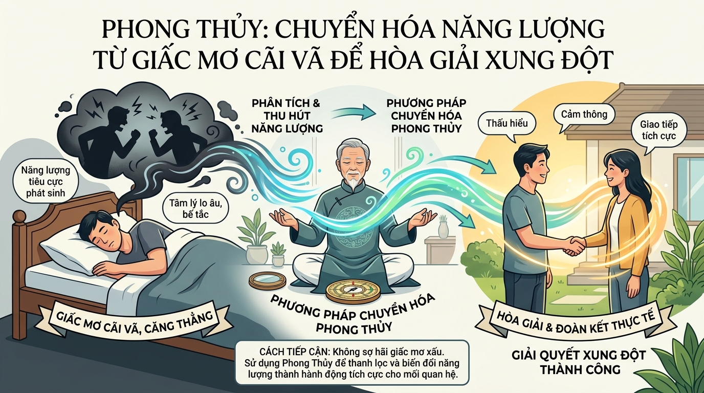 Góc nhìn phong thủy lấy năng lượng từ giấc mơ cãi nhau hóa giải thị phi