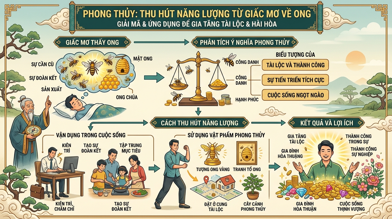 Góc nhìn phong thủy lấy năng lượng từ giấc mơ thấy loài ong