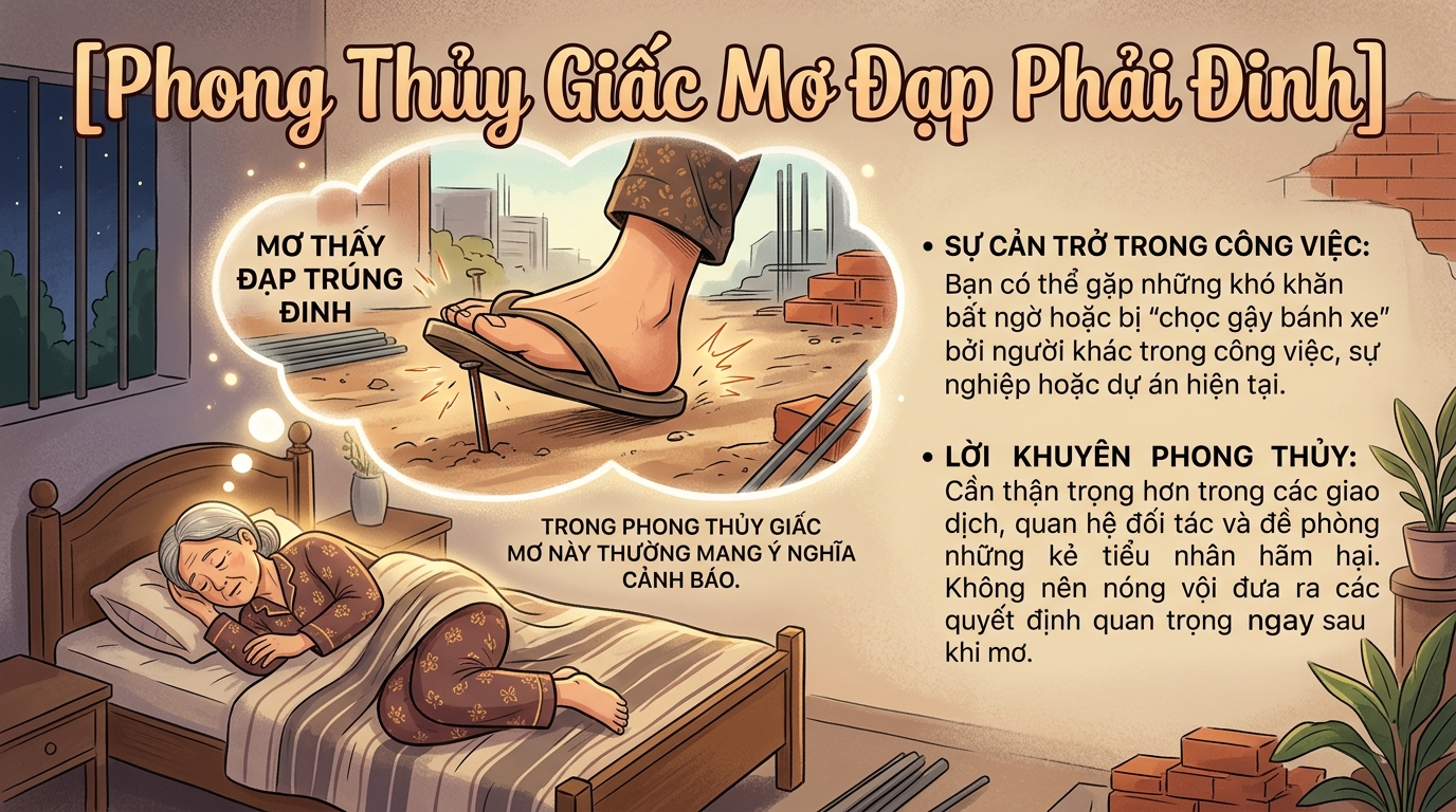 Phong thủy giấc mơ đạp đinh