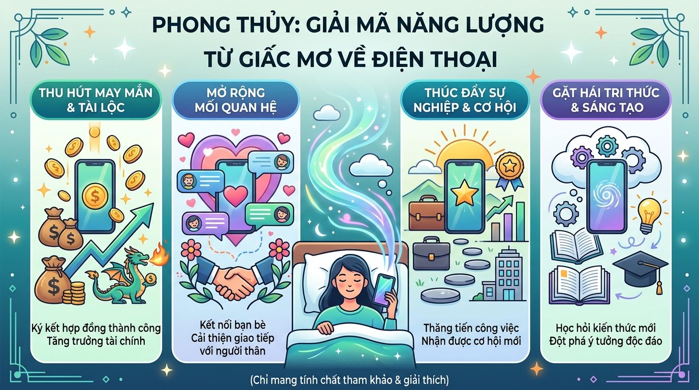 Góc nhìn phong thủy lấy năng lượng từ giấc mơ điện thoại