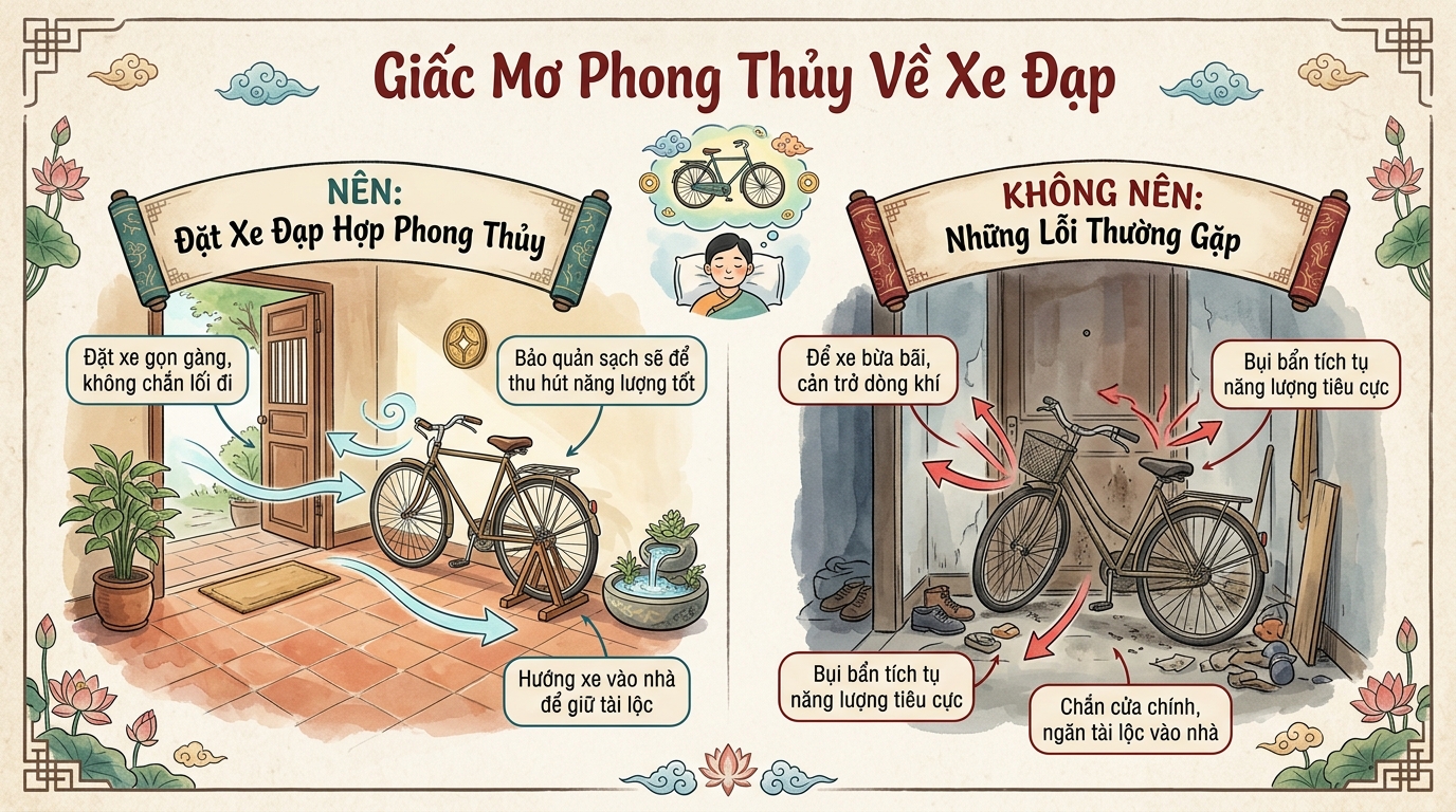Phong thủy giấc mơ xe đạp