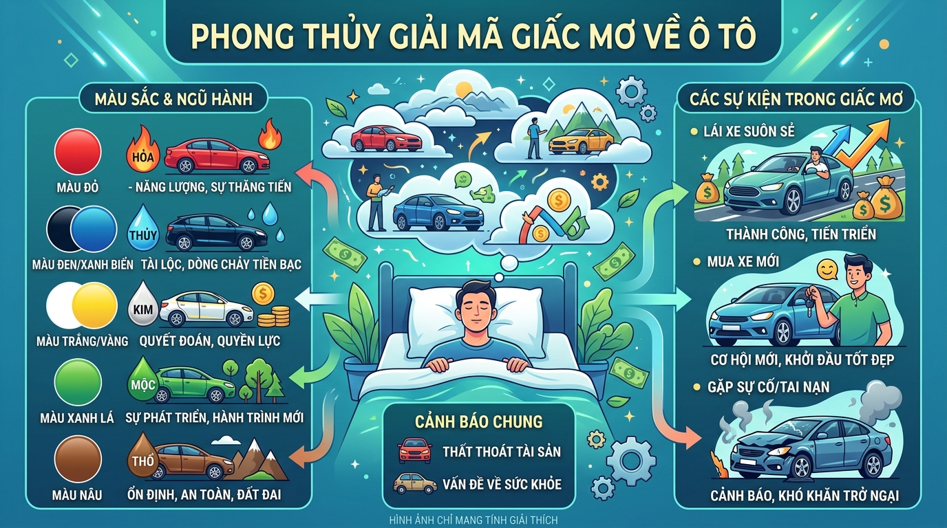 Góc nhìn phong thủy giấc mơ thấy xe hơi ô tô