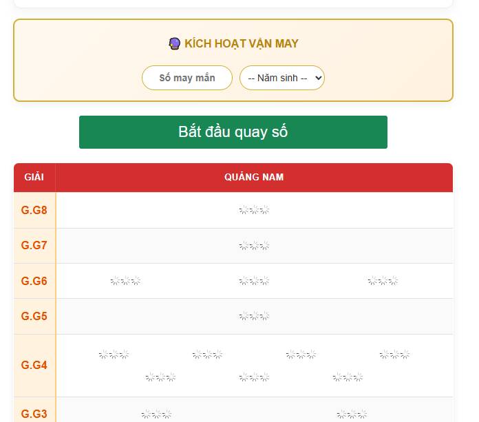 Phân tích dữ liệu lồng cầu quay thử xổ số Quảng Nam đài phụ Thứ 3
