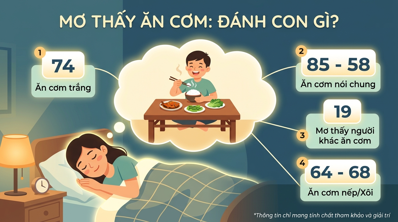 Nằm mơ thấy ăn cơm đánh con gì chốt số mấy