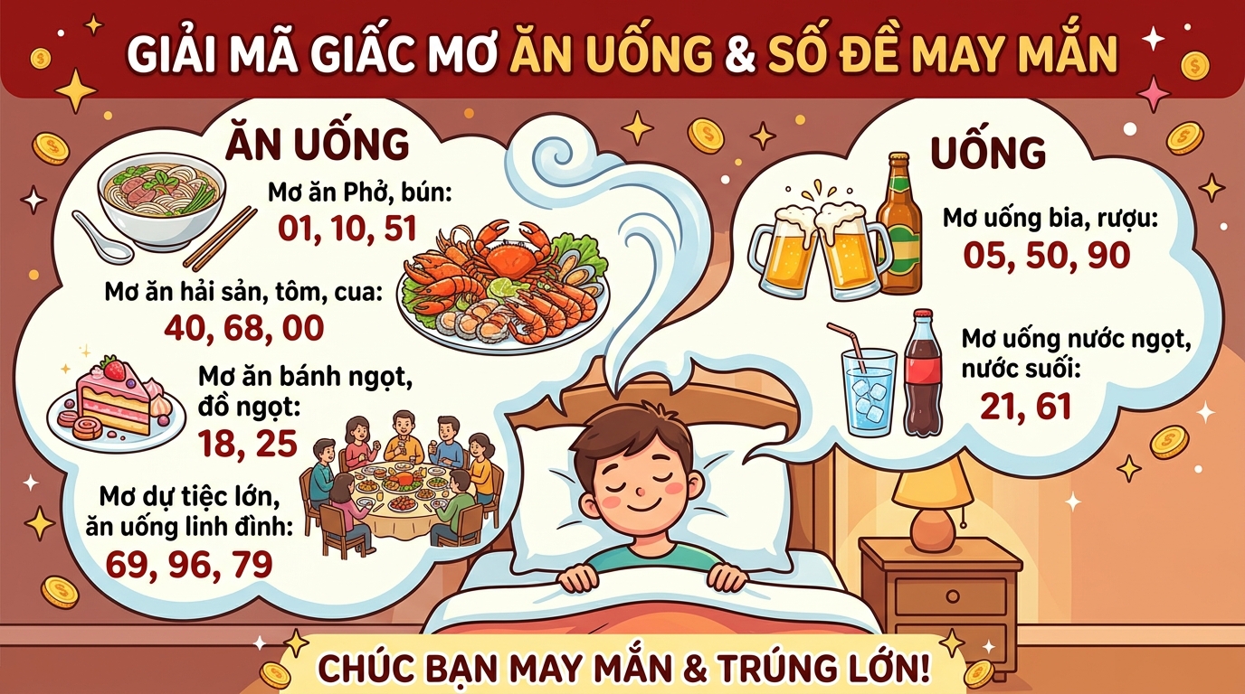 Nằm mơ thấy ăn uống đánh con gì, số mấy trúng lớn